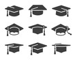 set of vector graduation icons