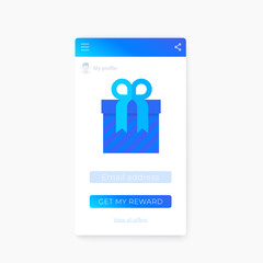 Wall Mural - reward, gift app, mobile ui, vector