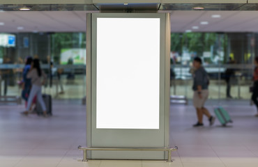 Wall Mural - Blank billboard posters in the airport,Empty advertising billboard at aerodrome.