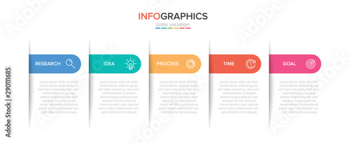Photographie Infographic design with icons and 5 options or steps