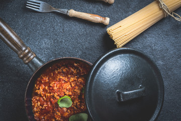 Canvas Print - Italian pasta spaghetti bolognese