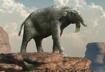 Fototapete - The hoe tusker, or Deinotherium (