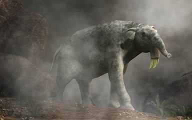 Fototapete - The hoe tusker, or Deinotherium (