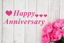 Happy Anniversary Greeting With Roses