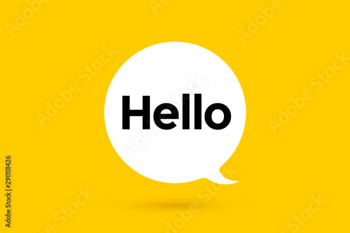 Fotomural Hi, Hello. Banner, speech bubble, poster and sticker
