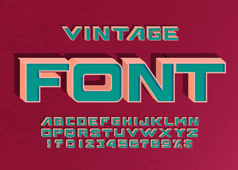 Sticker - Vintage,handcrafted, 3D, bold Alphabet.