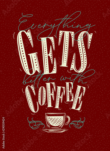 Foto-Schmutzfangmatte - Poster better with coffee red (von anna42f)