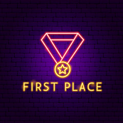 Sticker - First Place Neon Label