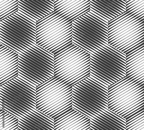 Abstract seamless pattern. Optical illusion of the movement of geometric shapes.