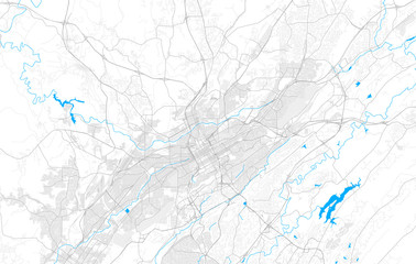 Rich detailed vector map of Birmingham, Alabama, USA