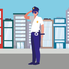 Wall Mural - avatar policemen design vector illustration