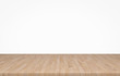 © tuiafalken - Empty top wooden table on white background, Empty ready for your product display or montage, 3D rendering