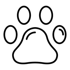 Canvas Print - Pet paw icon. Outline pet paw vector icon for web design isolated on white background