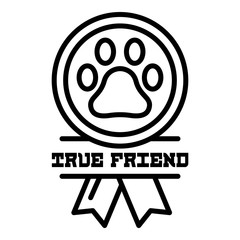 Sticker - Dog reward logo. Outline dog reward vector logo for web design isolated on white background