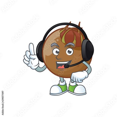 With Headphone Medlar Fruits Cartoon Character For Design Logo Buy This Stock Vector And Explore Similar Vectors At Adobe Stock Adobe Stock