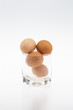 eggs isolated in a glass ,On white background
