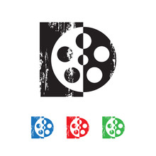 Cinema Movie Reel Of Film Logo Vector Template