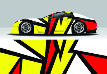 Wall Mural - car wrap design with modern abstract line 