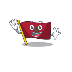 Canvas Print - Waving flag morocco cartoon shaped the mascot