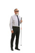 © Pixel-Shot - Blind mature man on white background