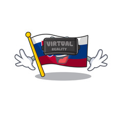 Sticker - Virtual reality flag slovakia isolated in the cartoon