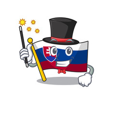 Canvas Print - Magician flag slovakia folded the cartoon drawer