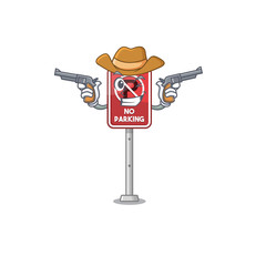 Sticker - Cowboy no parking mascot shaped on cartoon