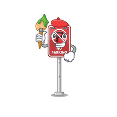 Canvas Print - Artist no parking mascot shaped on cartoon