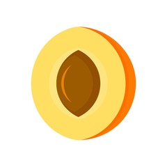 Poster - Half apricot icon. Flat illustration of half apricot vector icon for web design