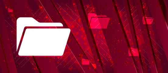 Folder icon Abstract design bright red banner background