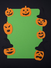 Wall Mural - Green square frame for celebrating Halloween party.