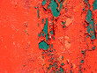 canvas print picture - abblättern der Farbe an einer roten wand