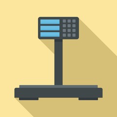 Sticker - Digital supermarket scales icon. Flat illustration of digital supermarket scales vector icon for web design