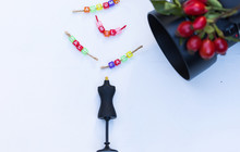 Bodyform And Colorful Text Decoration ‘Sale’, ‘Fall’, ‘Autumn’, ‘Smile’ Are On White Wooden Desk. Modern Photo Camera And Seasonal Red Berries Are Blur On The Right. Fall Creative Top View Flat Lay.