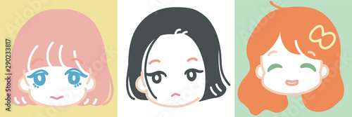 ゆるくて可愛い 女の子のキャラクターイラスト アイコン風 Buy This Stock Vector And Explore Similar Vectors At Adobe Stock Adobe Stock