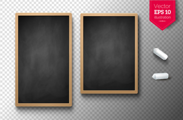 Canvas Print - Isolated vertical menu boards with chalk pieces