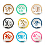 Fototapeta Motyle - Collection of colorful sale stickers and tags