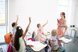© zinkevych - All the schoolchildren raising hands after question of teacher