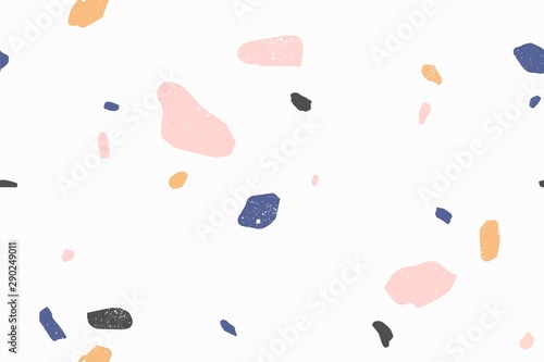 Terrazzo Modern Vector Seamless Pattern Granite Fragments Irregular Shapes Abstract Backdrop Chaotic Mosaic Small Pieces On White Background Stones Texture Marble Textile Tile Design Buy This Stock Vector And Explore Similar