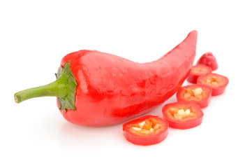 Wall Mural - Red Chili Pepper Isolated on White Background