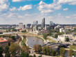 Vilnius, Lithuania. August, 2019. Panorama of the city. River and bridge, Europe.