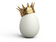 White egg with gold crown.