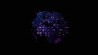 © Kittiphat - Futuristic global communication via broadband internet connections between cities around the world with matrix particles continent map for head up display background