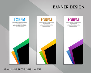 Wall Mural - Roll up banner design template, vertical, Colorful abstract banner background, pull up design, modern x-banner, rectangle size