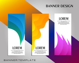 Wall Mural - Roll up banner design template, vertical, Colorful abstract banner background, pull up design, modern x-banner, rectangle size