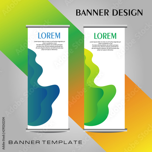 Roll Up Banner Design Template Vertical Colorful Abstract Banner