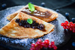 delicious home made pancakes with fresh fruits & chocolate