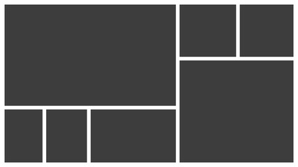 Aufkleber - Templates collage seven frames photos parts, picture or illustration. Vector poster frame mockup. Seven photos.