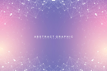 Wall Mural - big data visualization. geometric abstract background visual information complexity. futuristic info