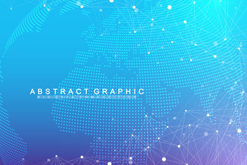 Wall Mural - big data visualization. geometric abstract background visual information complexity. futuristic info